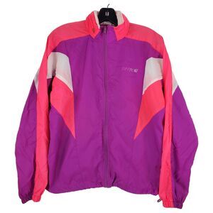 Vintage NIKE Jacket Womens Medium Pink Colorblock Track Full Zip Activewear Y2K